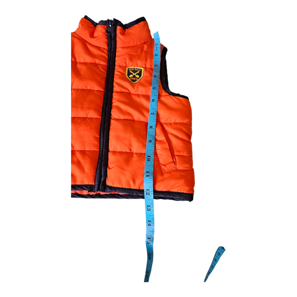 Kids Headquarters Size 6-9M Orange Sleeveless Full Zip Closure Jacket - Picture 8 of 8